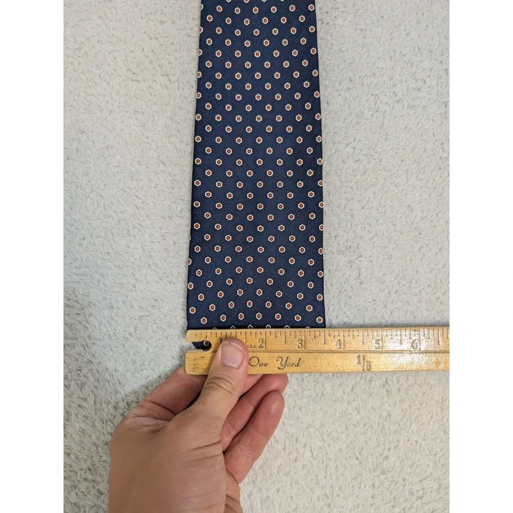 Brooks Brothers Basics Mens Neck Tie Navy Blue Geometric‎ Silk Classic Career